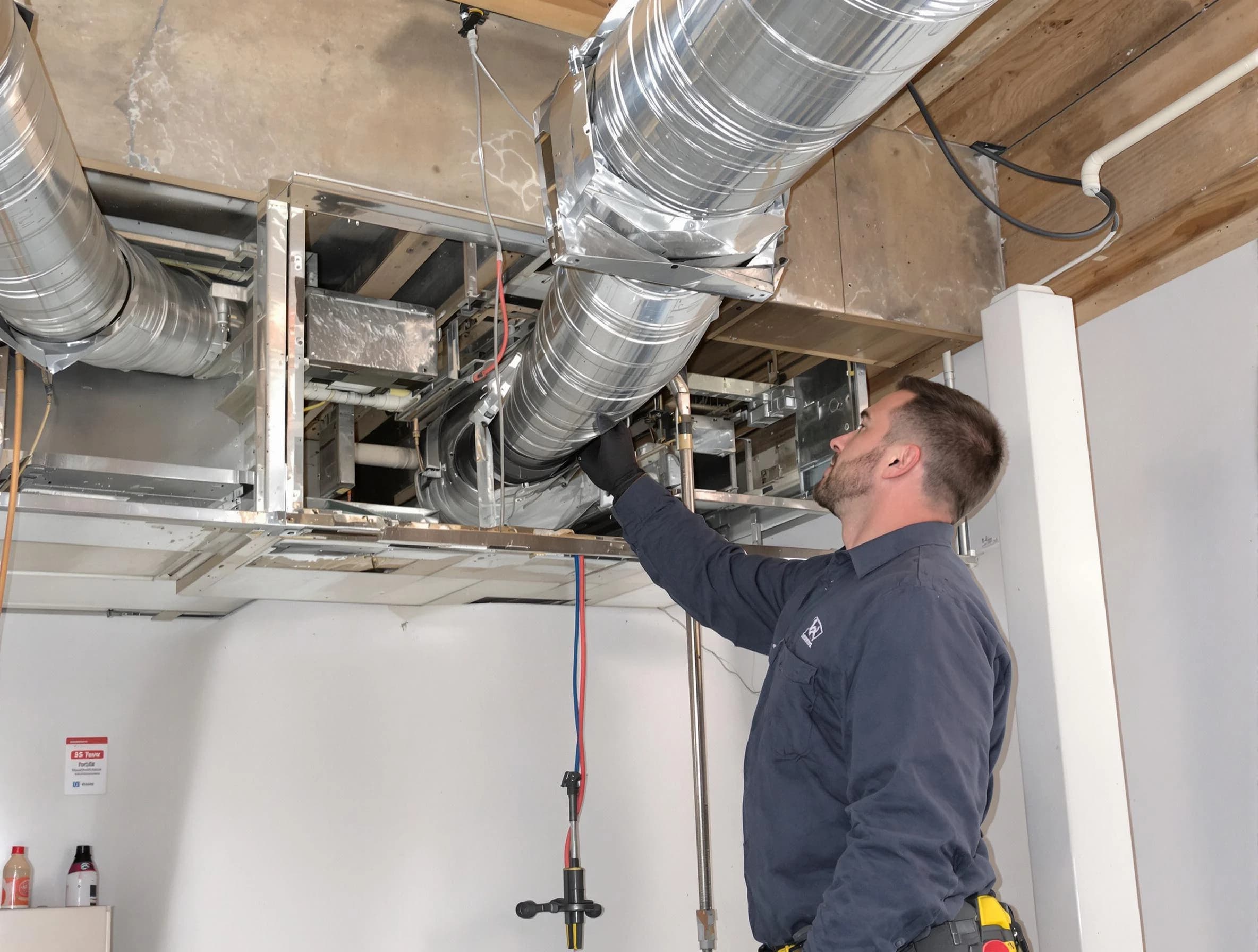 Citrus Park Air Duct Cleaning technician performing professional air duct repair using specialized tools in Citrus Park