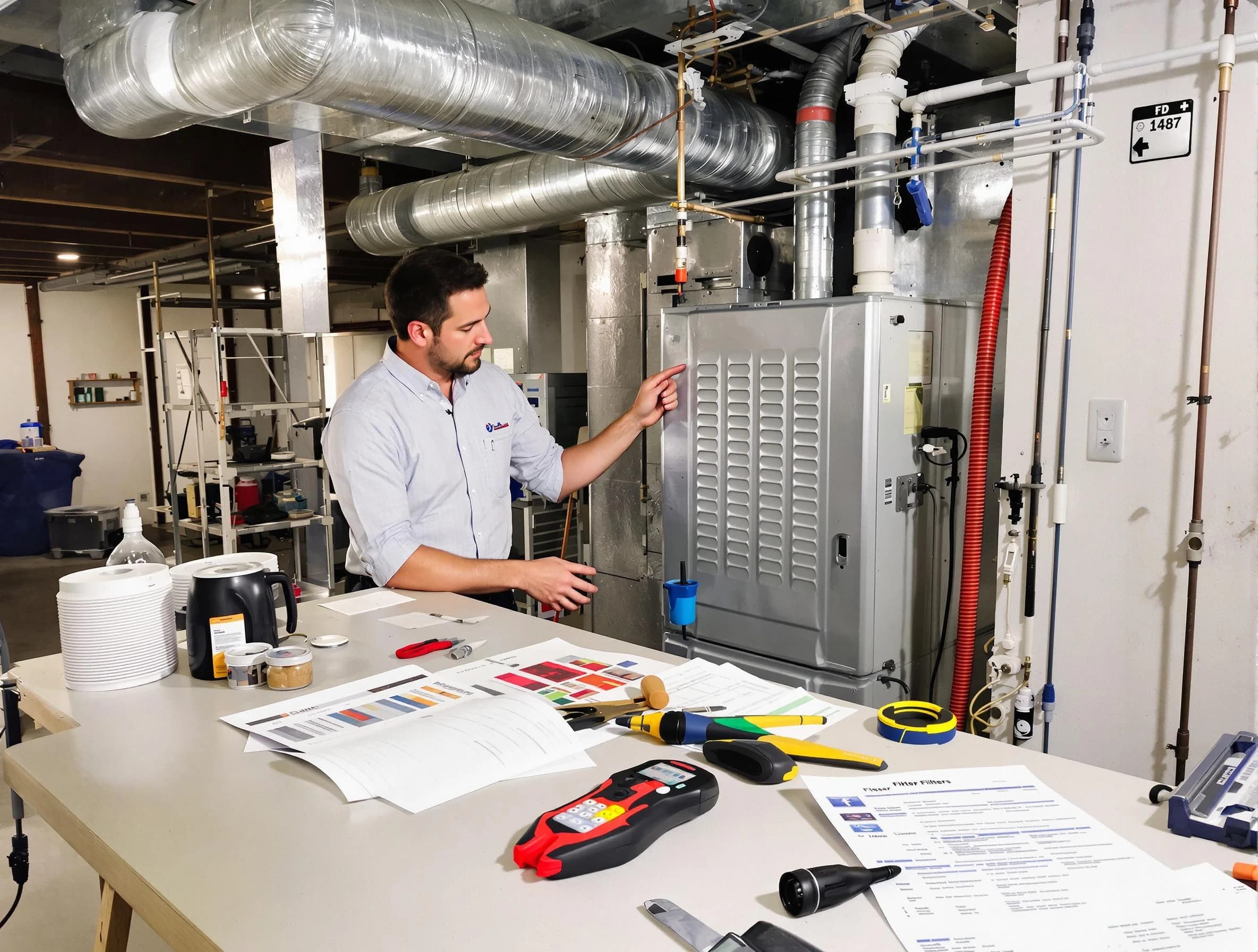 Citrus Park Air Duct Cleaning inspector conducting detailed filter system evaluation using professional diagnostic tools in Citrus Park