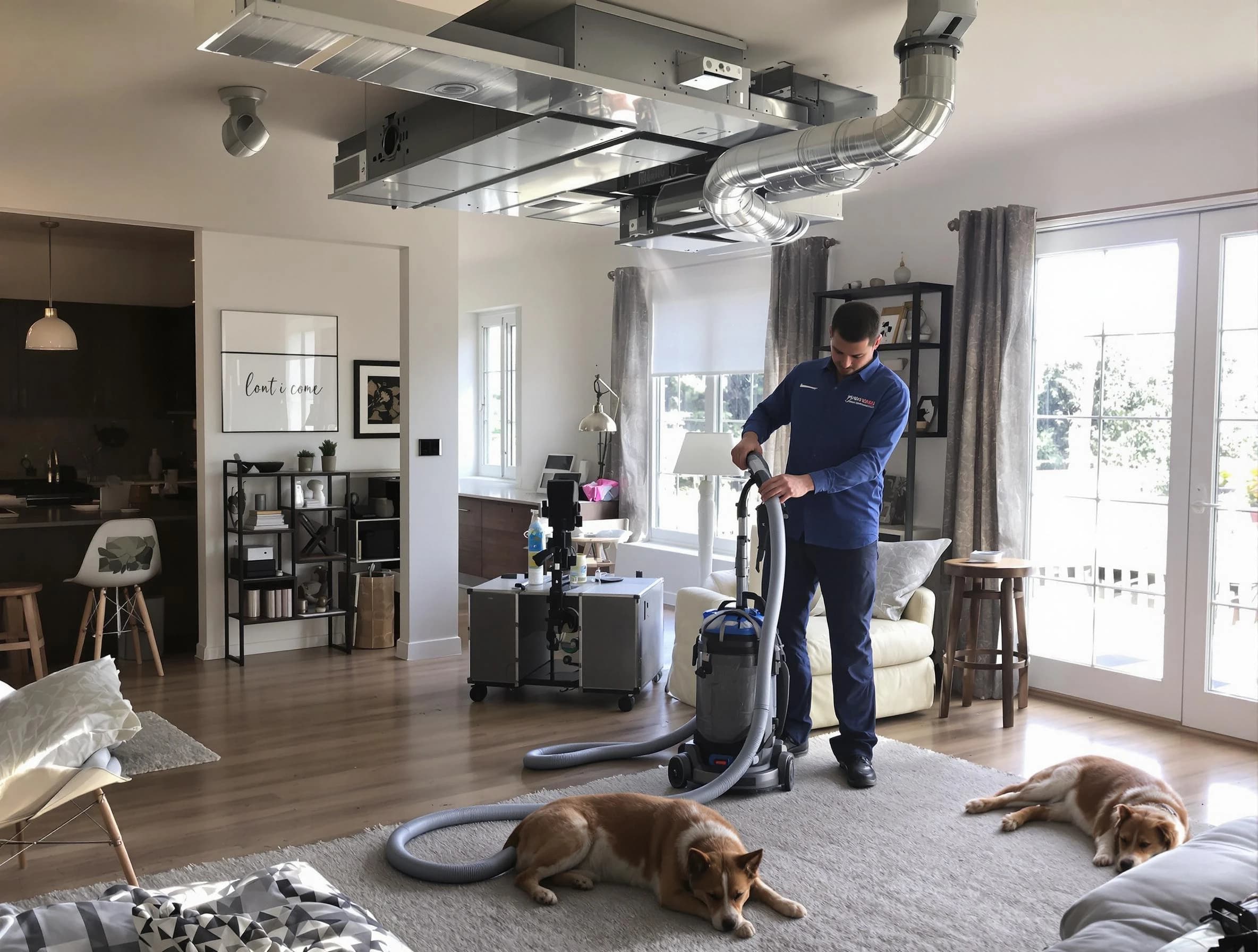 Citrus Park Air Duct Cleaning technician performing detailed indoor duct cleaning for improved air quality in Citrus Park