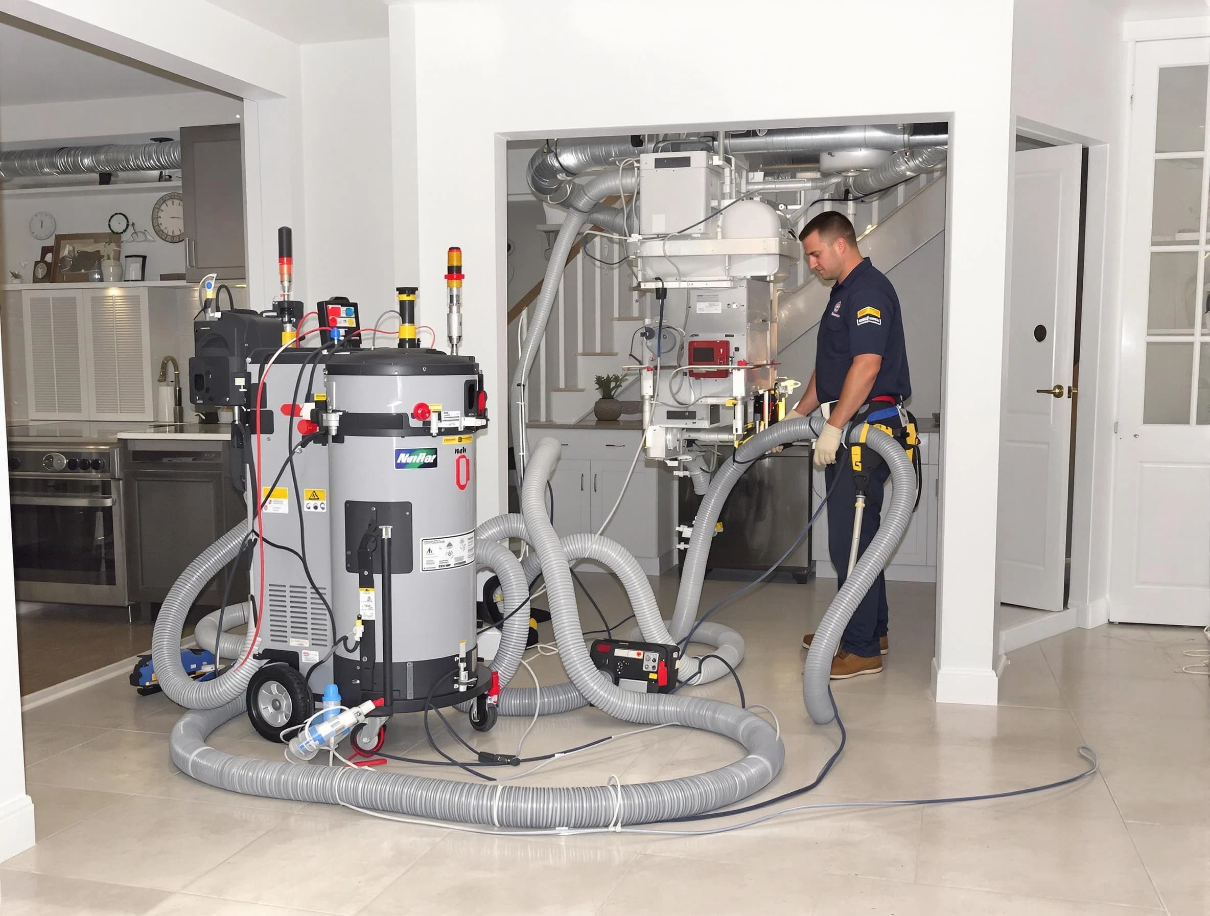 Citrus Park Air Duct Cleaning technician operating negative pressure cleaning equipment for thorough duct maintenance in Citrus Park
