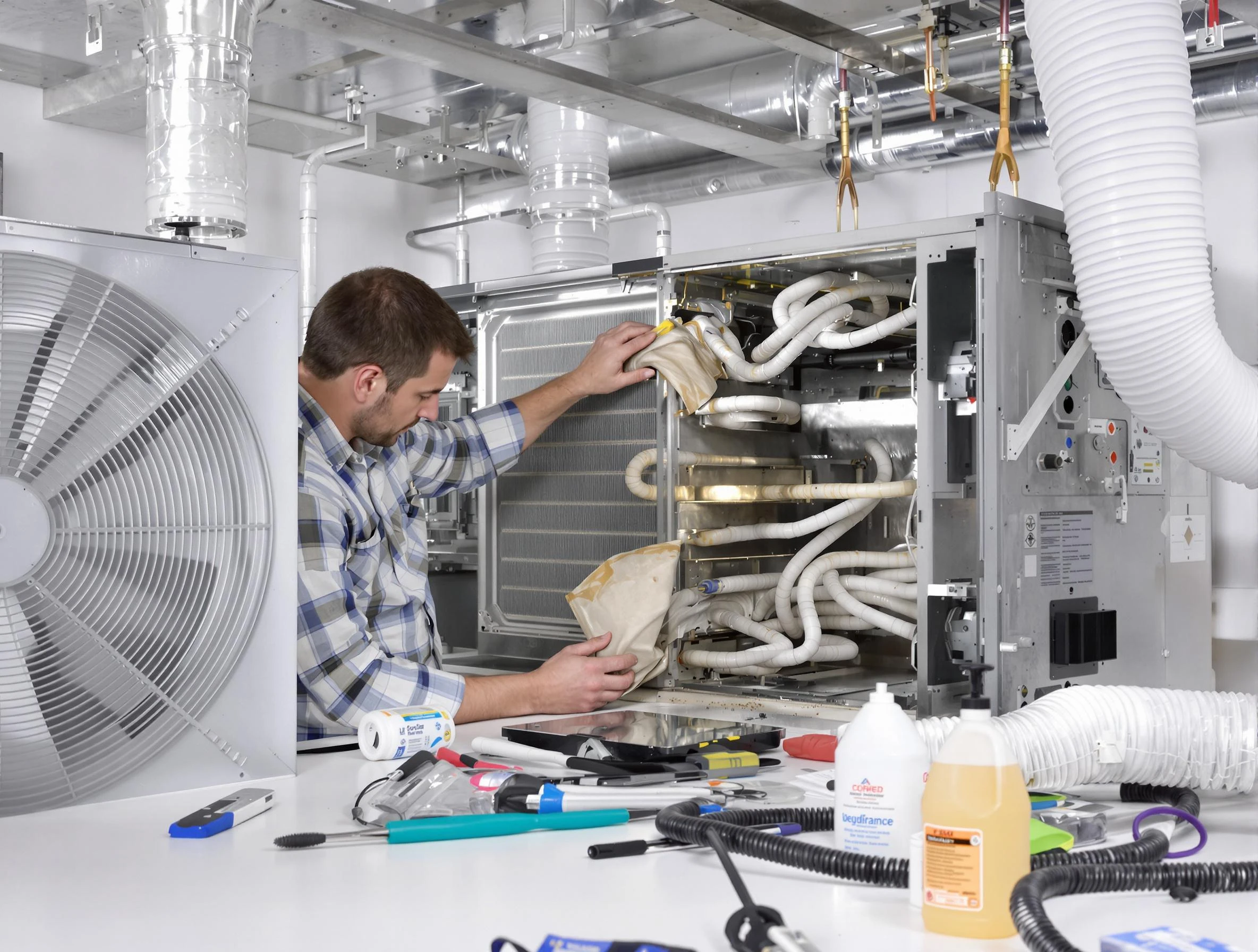 Citrus Park Air Duct Cleaning specialist performing precision AC coil cleaning in Citrus Park