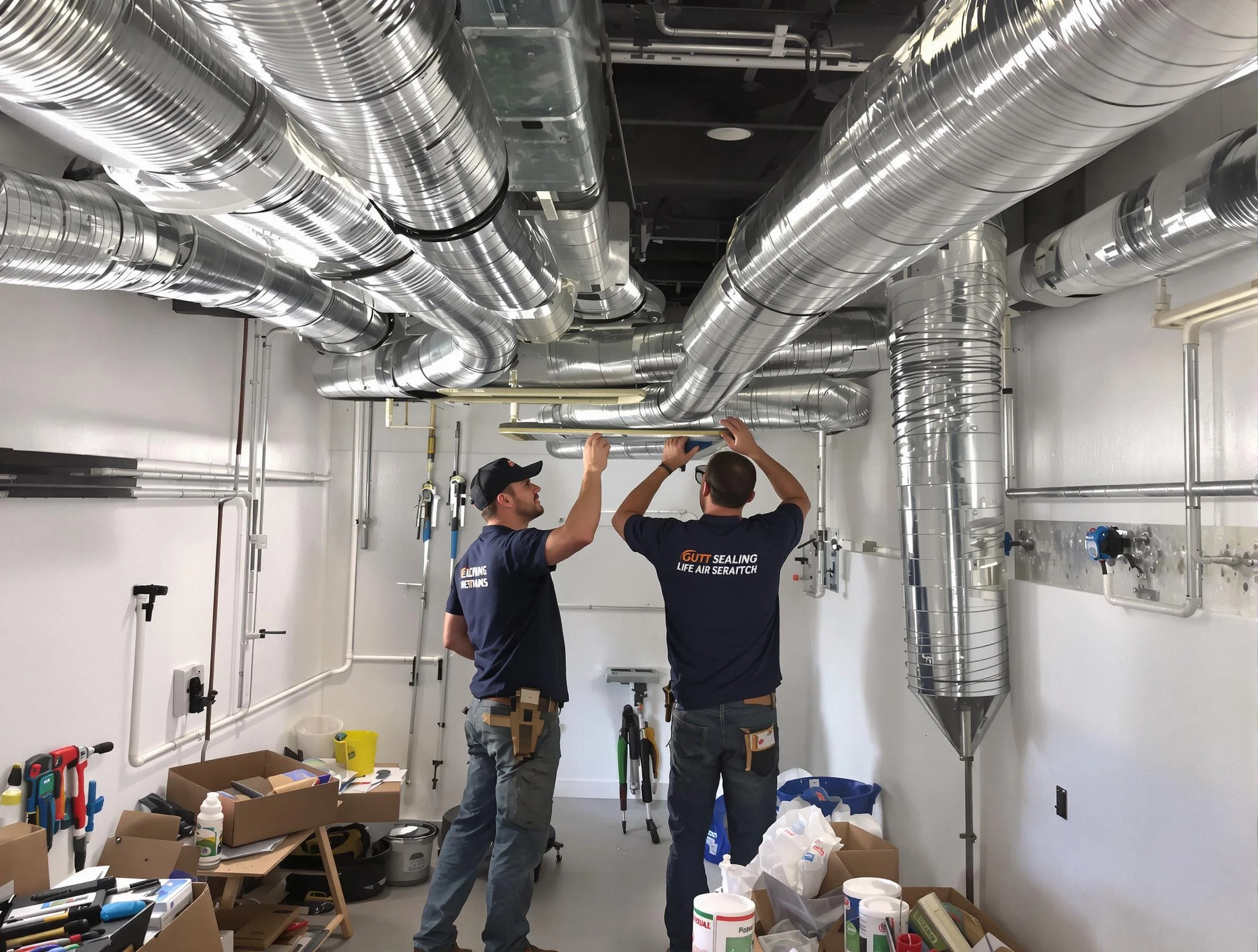 Citrus Park Air Duct Cleaning technician applying professional duct sealing solutions in Citrus Park
